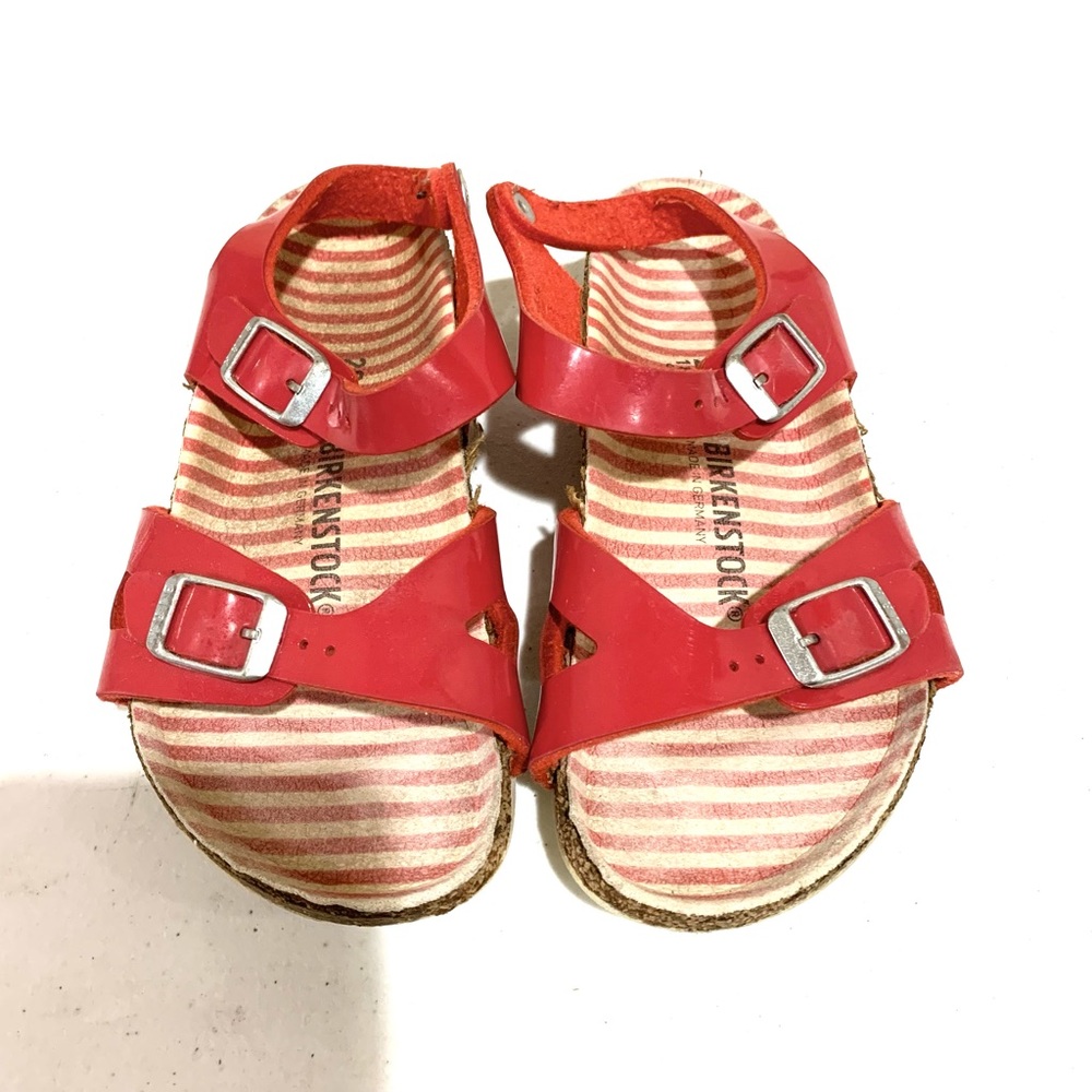 Birkenstock Little Girl’s Red Double Straps Sandals (made in Germany)